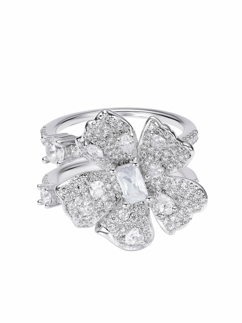 Diora Double Floral White Ring | Nana Jacqueline