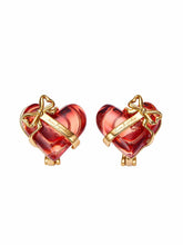 Eléa Bow-Ribbon Heart Red Earrings: Red Earrings for Date Night | Nana Jacqueline