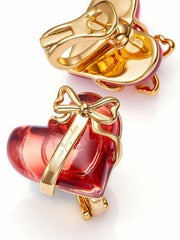 Eléa Bow-Ribbon Heart Red Earrings: Red Earrings for Date Night | Nana Jacqueline