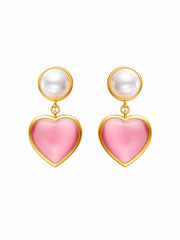 Dascha Heart Earrings: Pink Gold Earrings for Date Night | Nana Jacqueline