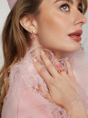 Dascha Heart Earrings: Pink Gold Earrings for Date Night | Nana Jacqueline