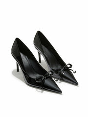 Audrina Bow Heels: Black Heels for Cocktail Party | Nana Jacqueline