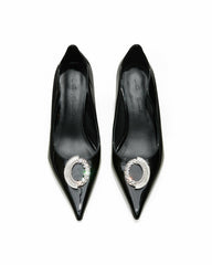 Harper Patent Leather Heels: Black Heels for Cocktail Party | Nana Jacqueline