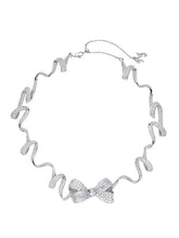Melanie Bow Necklace: White Necklace for Bridal Shower | Nana Jacqueline