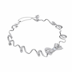 Melanie Bow Necklace: White Necklace for Bridal Shower | Nana Jacqueline