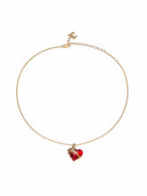 Eléa Bow-Ribbon Heart Red Necklace: Red Necklace for Date Night | Nana Jacqueline