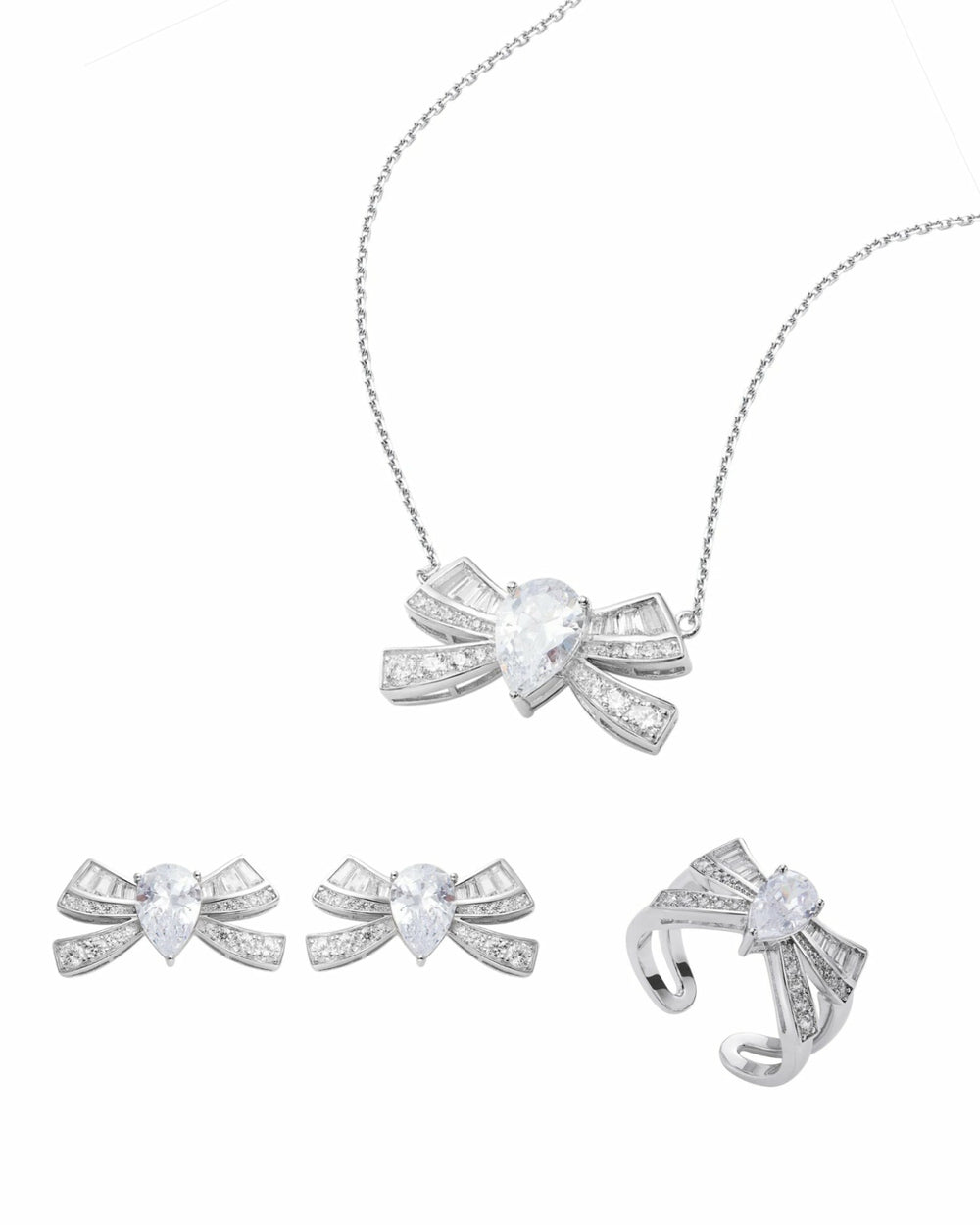 Timeless Ribbon: Silver Jewelry Set for Mother's Day Gift | Nana Jacqueline