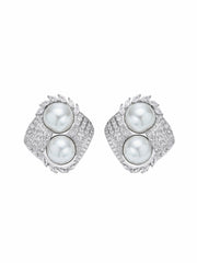 Amoura Double Pearl White Earrings | Nana Jacqueline