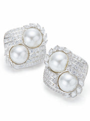 Amoura Double Pearl White Earrings | Nana Jacqueline