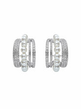 Fauna Curved Pearl White Earrings | Nana Jacqueline