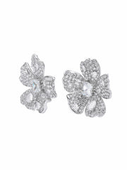 Flora Floral Crystal White Earrings | Nana Jacqueline