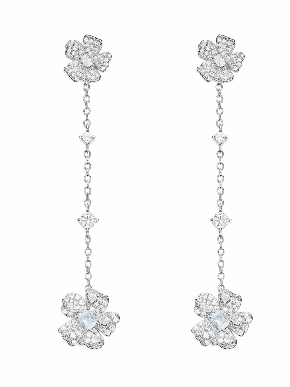 Fallon Floral Tassel White Earrings | Nana Jacqueline