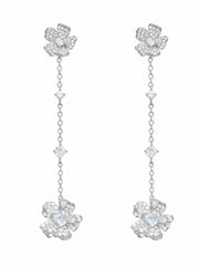 Fallon Floral Tassel White Earrings | Nana Jacqueline