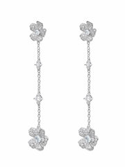 Fallon Floral Tassel White Earrings | Nana Jacqueline