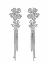 Lucienne Floral Tassel White Earrings | Nana Jacqueline