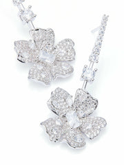 Isadora Floral Drop White Earrings | Nana Jacqueline