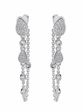 Amélie Pavé Crystal Drop Chain Earrings | Nana Jacqueline