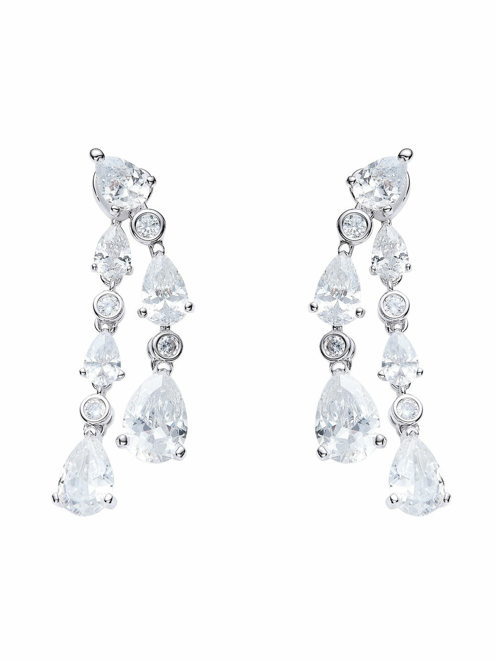 Yvette Cascading Pear-Cut Crystal Drop Earrings | Nana Jacqueline