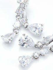 Yvette Cascading Pear-Cut Crystal Drop Earrings | Nana Jacqueline