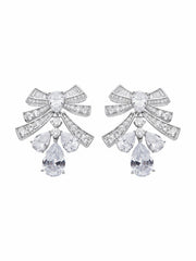 Talia Earrings: Silver Bow Earrings for Wedding After-Party | Nana Jacqueline