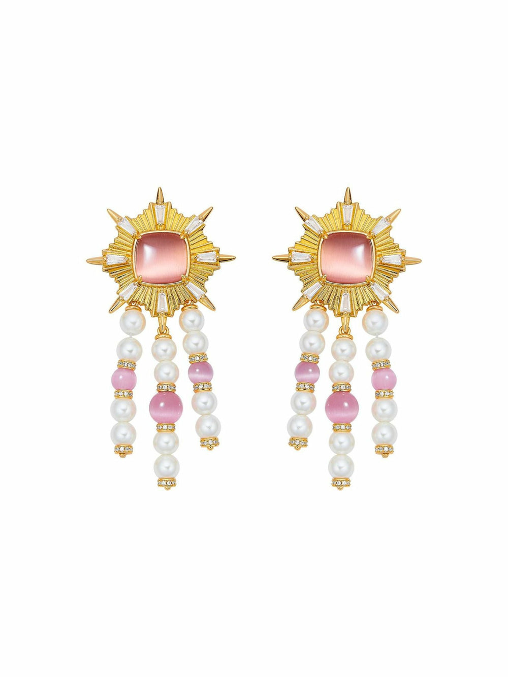 Clara Pearl Earrings: Pink Earrings for Cocktail Party | Nana Jacqueline