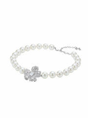 Bellina Floral Pearl White Necklace | Nana Jacqueline