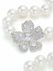 Bellina Floral Pearl White Necklace | Nana Jacqueline
