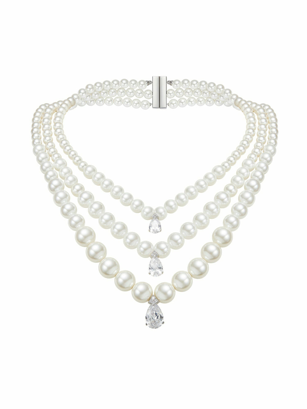 Adriana Layered Pearl Drop Necklace | Nana Jacqueline