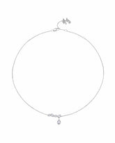 Mirabelle Teardrop Necklace: Silver Necklace for Bridal Shower | Nana Jacqueline