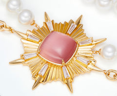 Anika Pearl Necklace: Pink Pearl Necklace for Bridal Shower | Nana Jacqueline