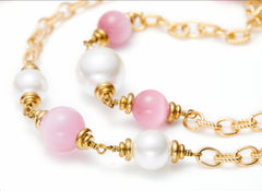 Isabella Pearl Necklace: Pink Necklace for Bridal Shower | Nana Jacqueline