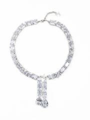 Clara Drop Choker Necklace: Silver Choker for Wedding After-Party | Nana Jacqueline