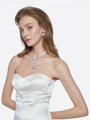Clara Drop Choker Necklace: Silver Choker for Wedding After-Party | Nana Jacqueline