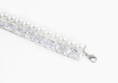 Gracey Pearl Crystal Choker Necklace: White Choker for Bridal Shower | Nana Jacqueline