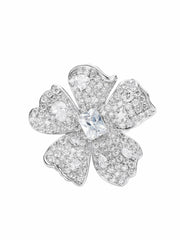 Lyra Floral Crystal White Ring | Nana Jacqueline