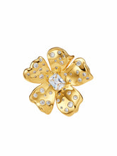 Talluah Floral Crystal Gold Ring | Nana Jacqueline