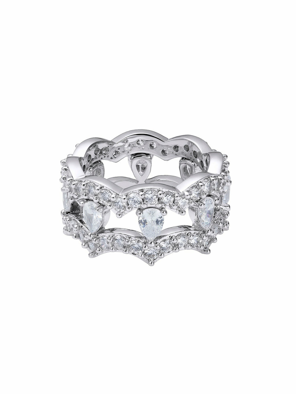 Yvette Stackable Pear-Cut Crystal Ring Set | Nana Jacqueline