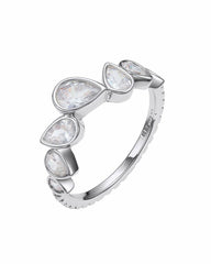 Mirabelle Teardrop Ring: Silver Ring for Cocktail Party | Nana Jacqueline