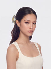 Milania Crystal Bow Beige Hair Clip | Nana Jacqueline