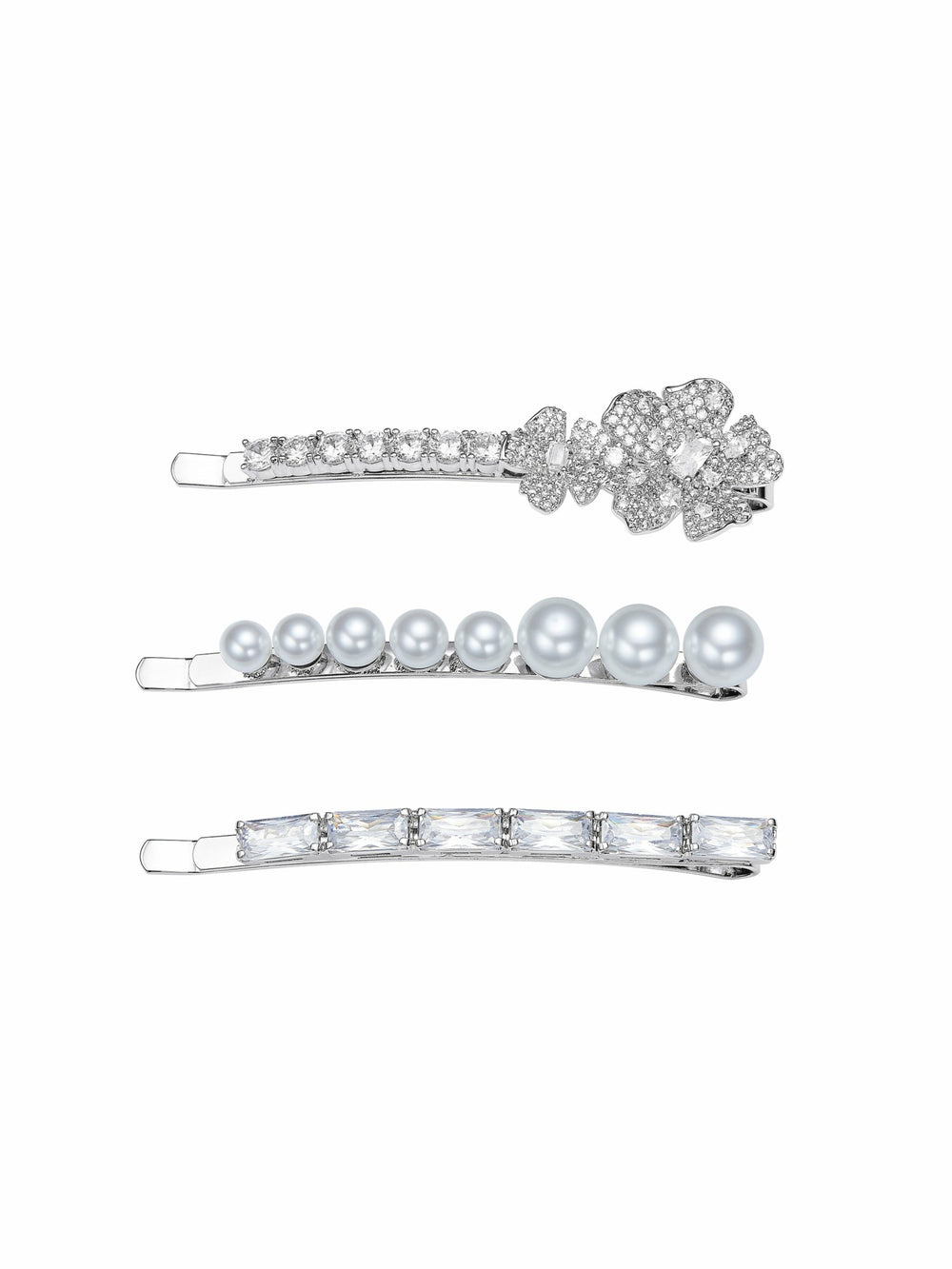 Harlowe Floral Crystal White Hair Clip | Nana Jacqueline