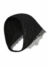 Sylvie Lace-Trim Black Headscarf | Nana Jacqueline