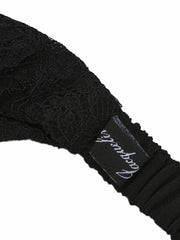 Sylvie Lace-Trim Black Headscarf | Nana Jacqueline