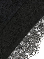 Sylvie Lace-Trim Black Headscarf | Nana Jacqueline