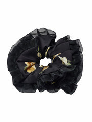 Claudia Lace Ruffle Black Scrunchie | Nana Jacqueline