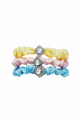 Pastel Silk Scrunchie Set with Crystal Detail | Nana Jacqueline
