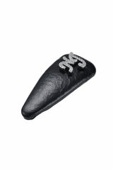Black Leather Hair Clip Set with Crystal Detail | Nana Jacqueline
