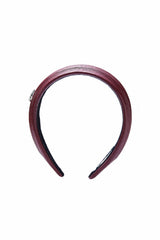 Wine Red Leather Headband with Crystal Detail | Nana Jacqueline