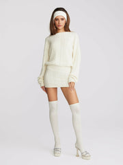 Kendall Leg Warmers: White Leg Warmers for Dance Practice | Nana Jacqueline