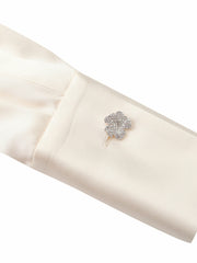 Eva Tie-Back Satin Champagne Shirt | Nana Jacqueline