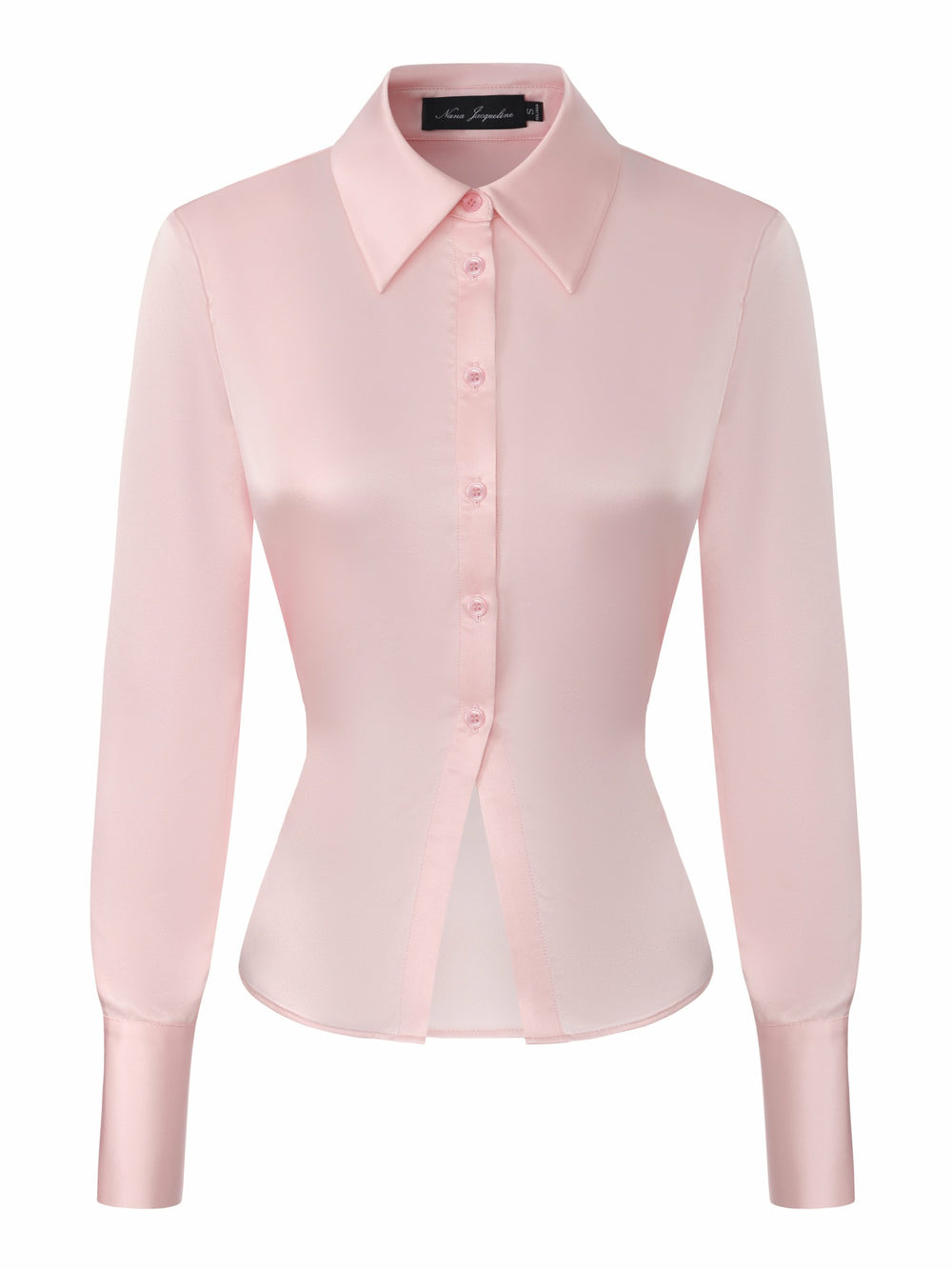 Eva Tie-Back Satin Pink Shirt | Nana Jacqueline